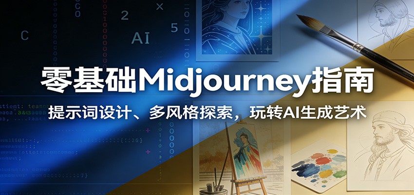 零基础Midjourney入门教程：提示词设计+多风格探索，小白玩转AI绘画艺术