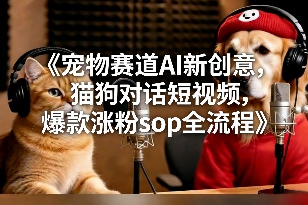 宠物赛道AI新玩法：猫狗对话短视频爆款涨粉SOP全流程（从0到1保姆级教程）