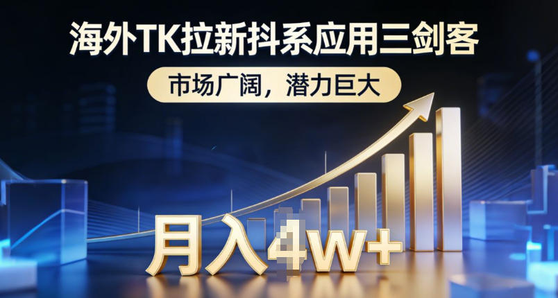海外TK拉新抖系应用三剑客：市场潜力巨大，月入1w+正当时