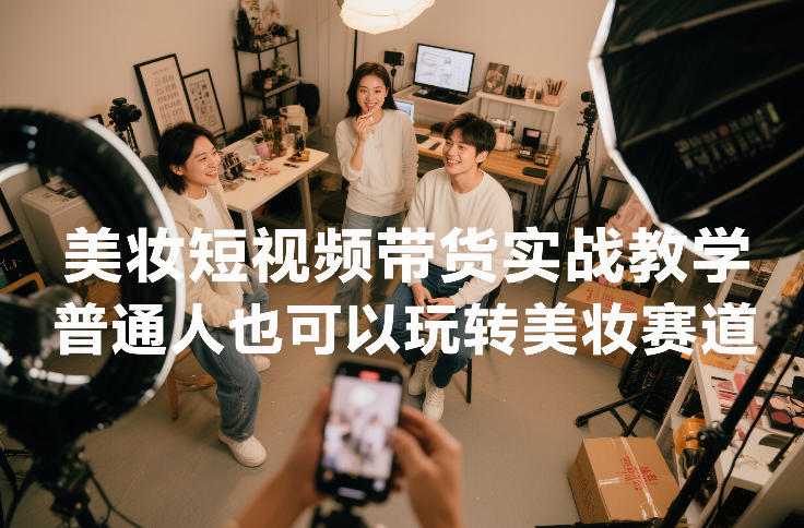 普通人必看！美妆短视频带货实战教学，从0到1玩转美妆赛道