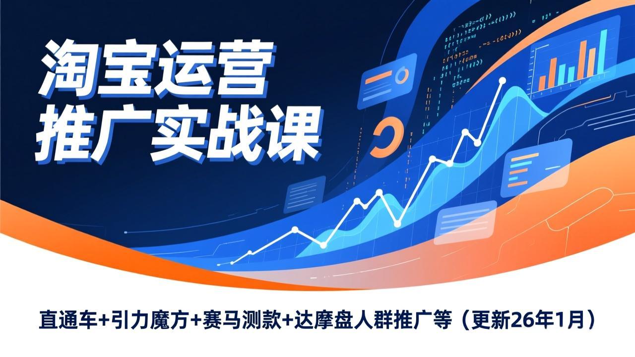 2026最新淘宝运营推广实战课：直通车+引力魔方+赛马测款+达摩盘人群推广全攻略（1月更新）