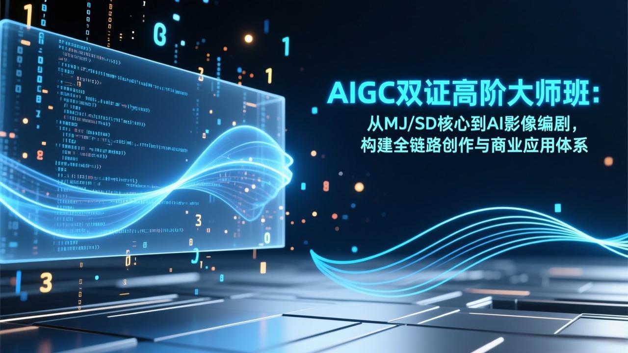 AIGC双证高阶大师班：从MJ/SD核心到AI影像编剧，全链路创作与商业应用体系构建