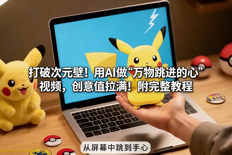【万物跳进手心】AI视频制作教程：创意次元壁效果，附完整步骤！