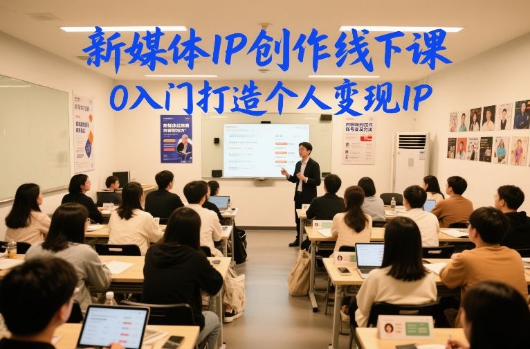 零基础新手必学！新媒体IP线下课：从0到1打造个人变现IP