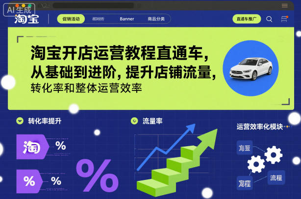 2026年1月更新：淘宝直通车运营教程从基础到进阶，提升店铺流量、转化率及运营效率