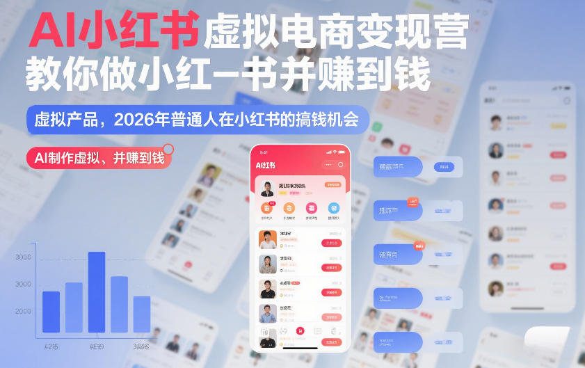 2026年普通人小红书搞钱新机遇：虚拟产品AI变现从0到1教程，带你赚到钱（更新中）