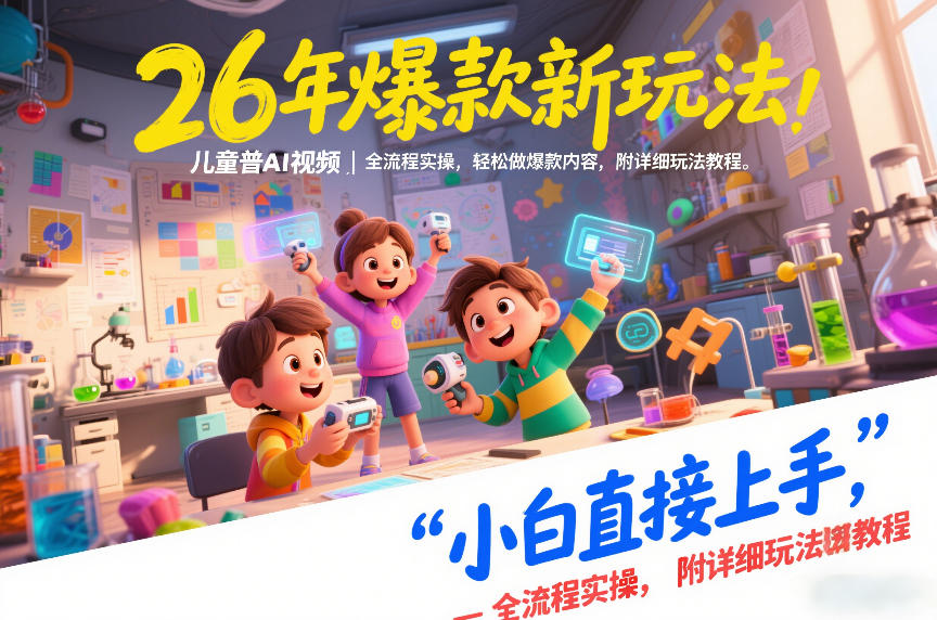 2026爆款新玩法：儿童科普AI视频全流程实操，小白也能轻松上手，附详细教程