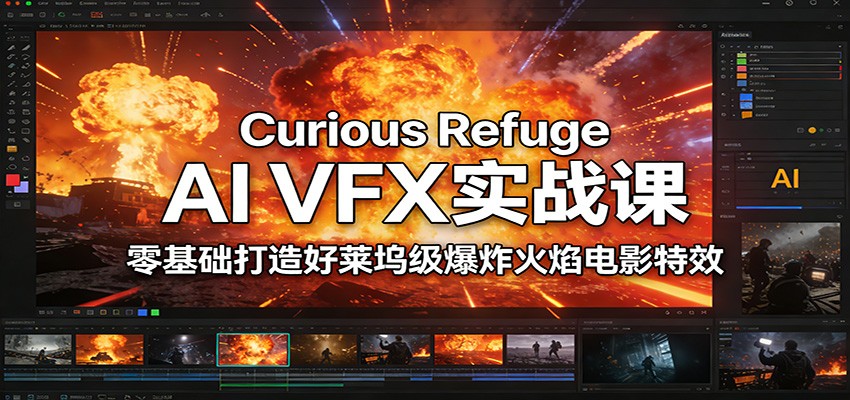零基础学AI VFX：实战打造好莱坞级爆炸火焰电影特效（Curious Refuge课）