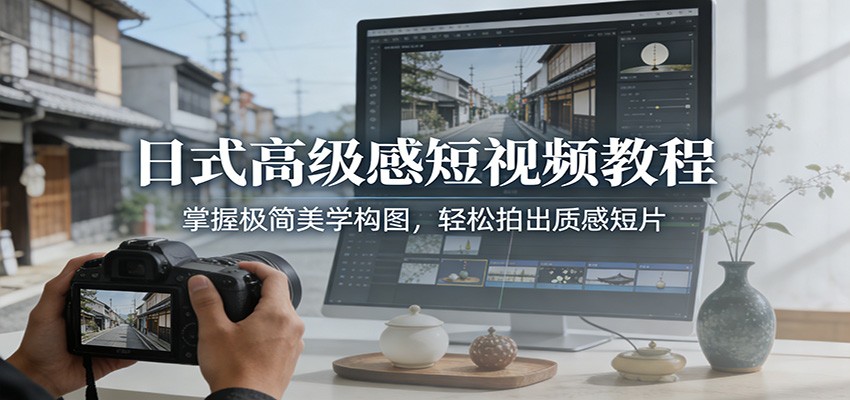 日式高级感短视频教程：新手必学极简美学构图技巧，轻松拍出质感短片