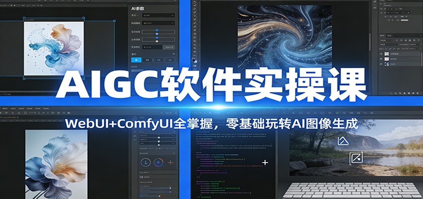 零基础玩转WebUI+ComfyUI：AIGC图像生成实操课，从入门到全掌握