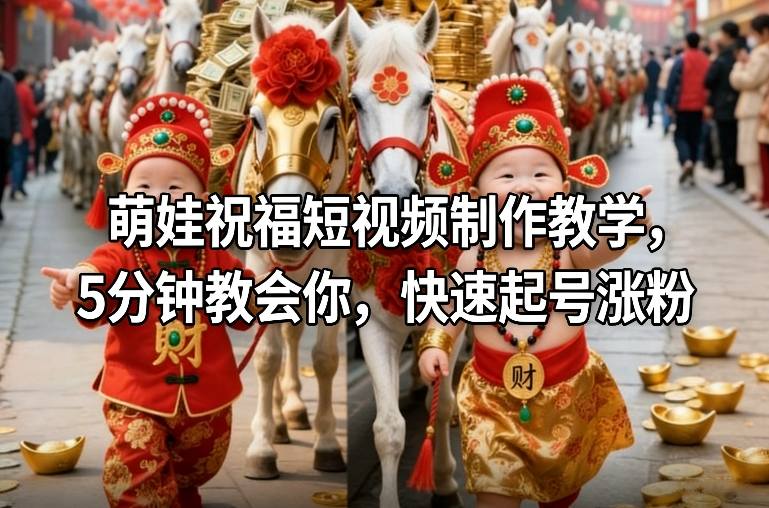 萌娃祝福短视频制作教程：5分钟教会新手，快速起号涨粉秘籍