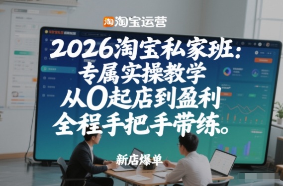 2026淘宝从0到盈利私家班：专属实操教学，全程手把手带练