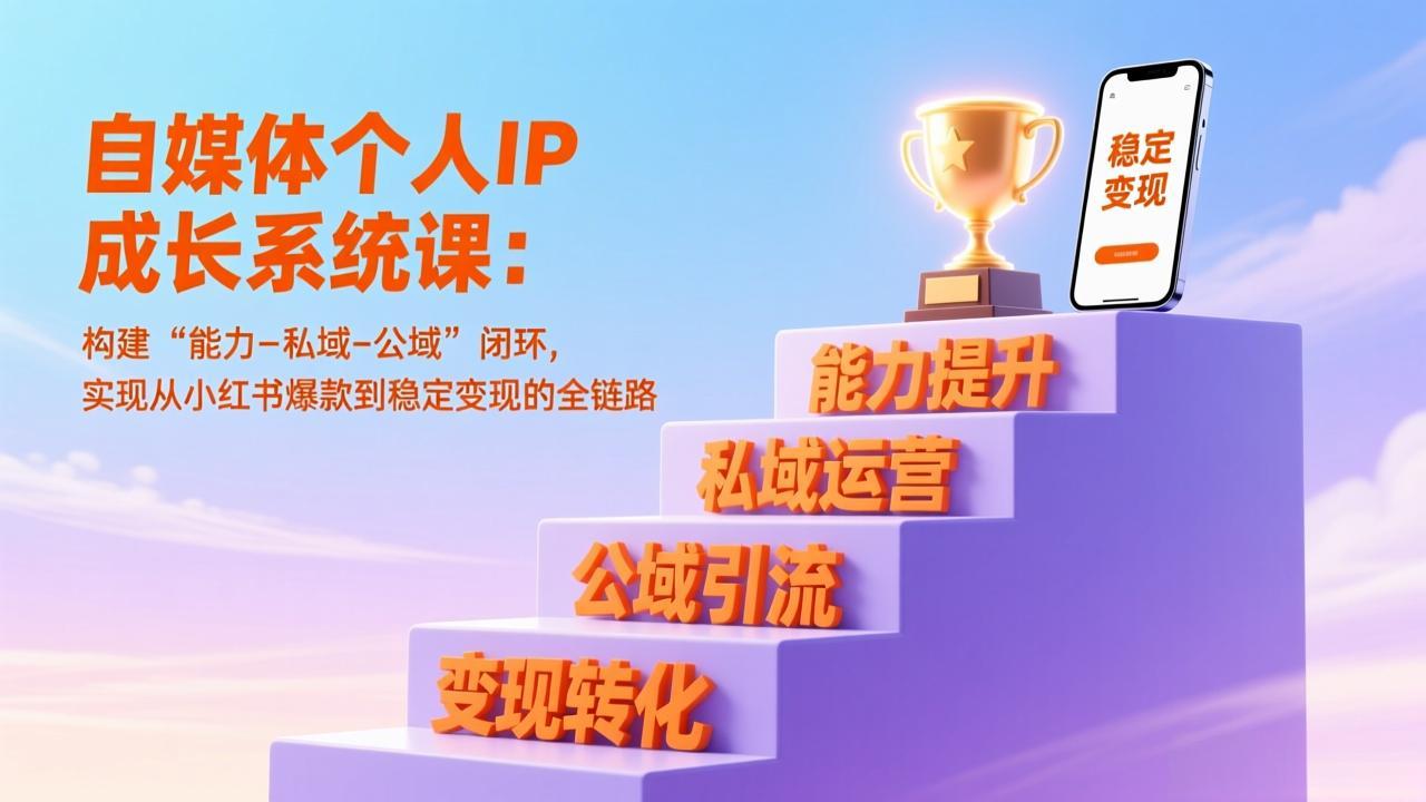 小红书爆款到稳定变现：用“能力-私域-公域”闭环，构建个人IP全链路成长系统