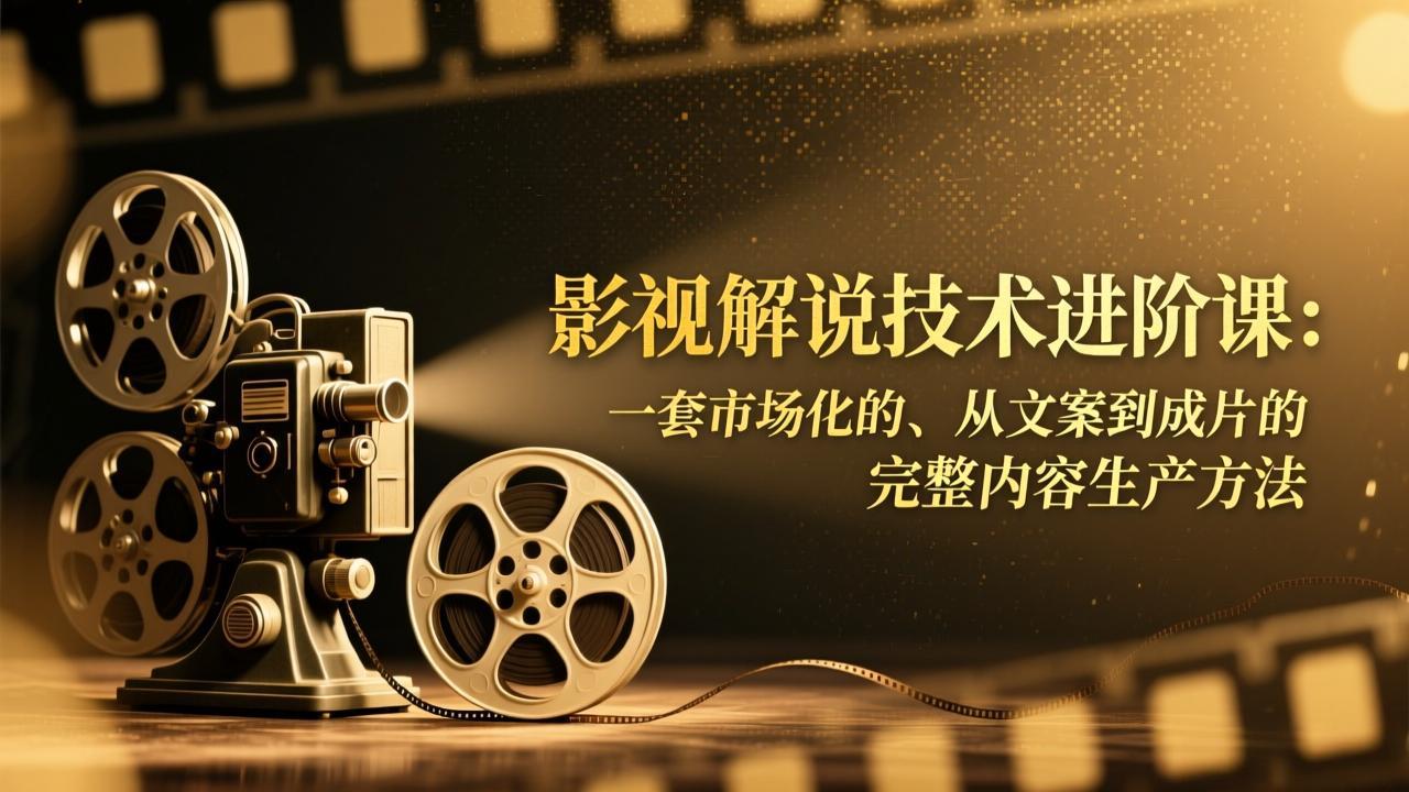 影视解说技术进阶课：市场化运营+从文案到成片的完整内容生产实战方法