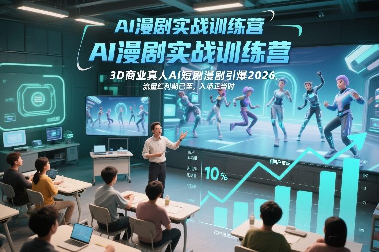 AI漫剧实战训练营：3D商业真人AI短剧引爆2026，流量红利期入局正当时！