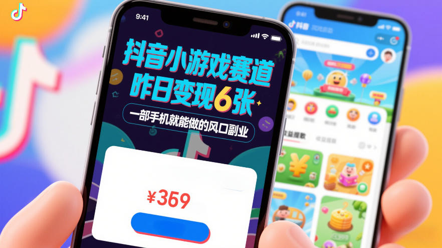 零基础一部手机！抖音小游戏副业昨日变现600+，风口机会全揭秘
