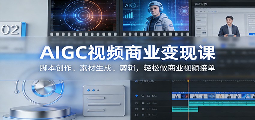 AIGC视频商业变现课：脚本创作、素材生成、剪辑，轻松接单商业视频