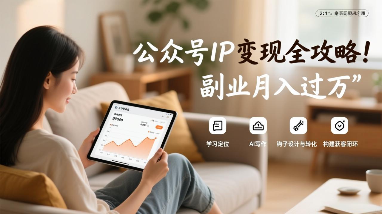 副业月入过万！公众号IP变现全攻略：定位+AI写作+钩子设计+转化，构建获客闭环