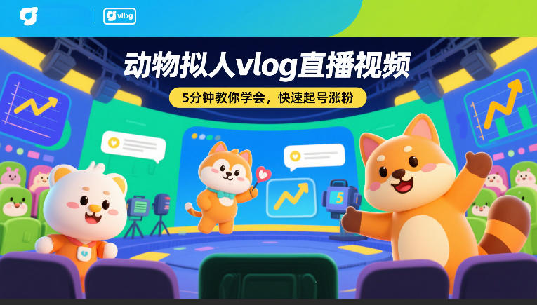 动物拟人vlog直播：5分钟速成起号涨粉，新手实操秘籍