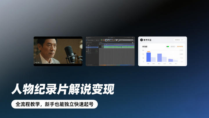人物纪录片解说变现全流程教学：新手独立快速起号实操指南
