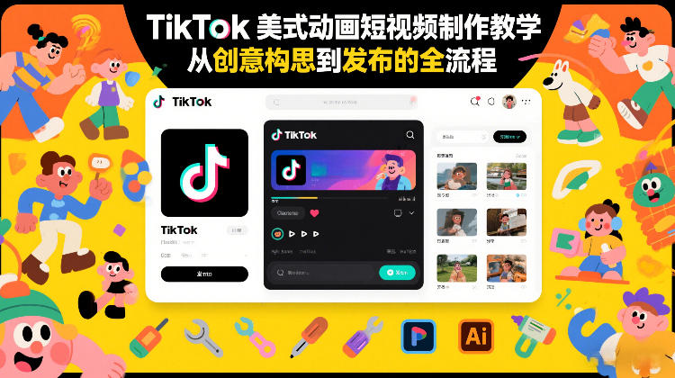 TikTok美式动画短视频制作全流程教程：从创意构思到发布，新手零基础入门指南