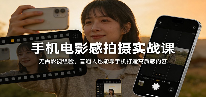 零基础手机拍大片实战：教你用手机拍出电影感视频，普通人也能轻松打造高质感内容