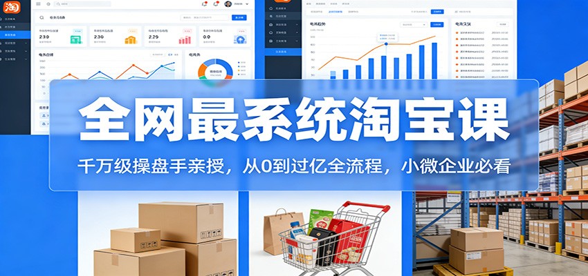 淘宝天猫系统课：千万级操盘手亲授0到过亿全流程，小微企业运营必学指南