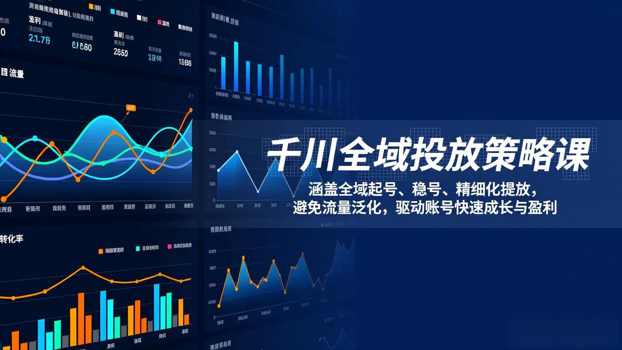 千川全域投放策略课：从起号到盈利，3步精细化投放+稳号指南，告别流量泛化驱动账号增长