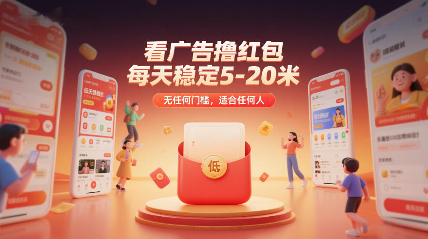 看广告撸红包！每天稳赚5-20元，无门槛人人可做，轻松赚零花钱
