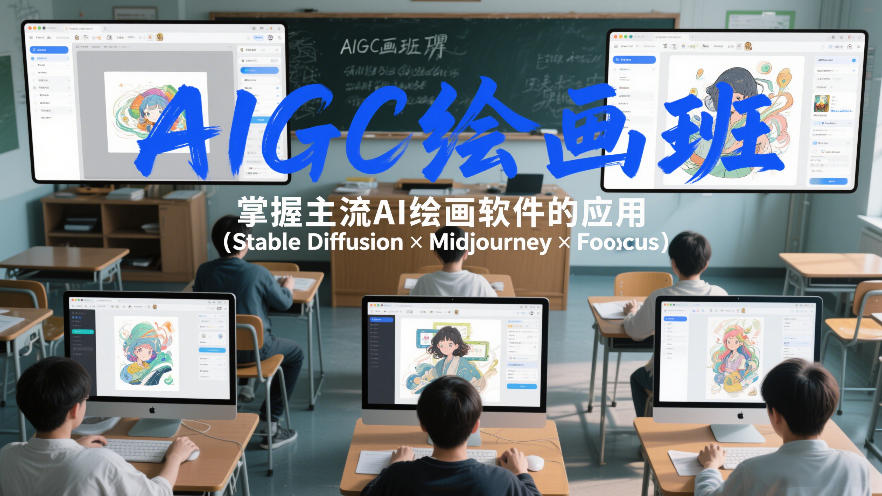 AIGC绘画班：从入门到精通Stable Diffusion、Midjourney、Fooocus主流软件实战应用