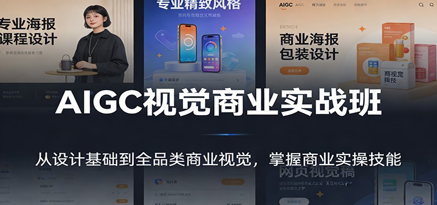 AIGC视觉商业实战课：从设计基础到全品类商业视觉，全流程实操技能掌握