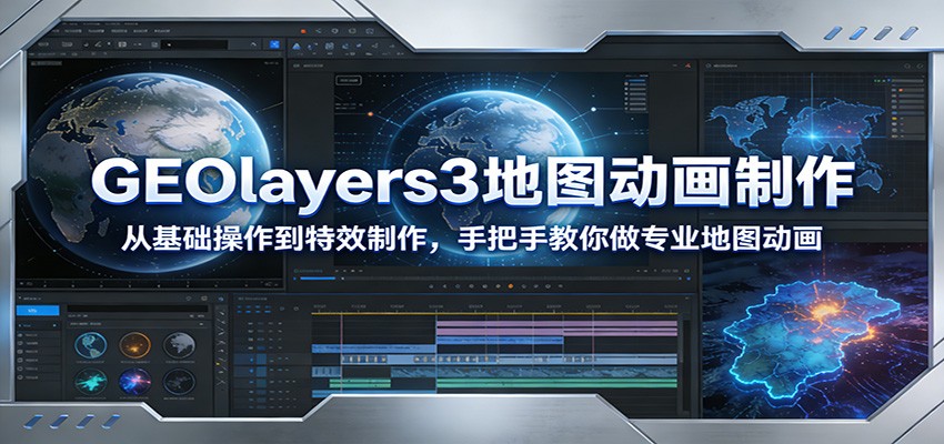 GEOlayers3地图动画制作全教程：从基础操作到特效制作，手把手教你做专业级动画