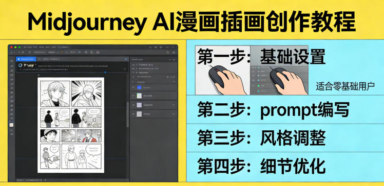 零基础用Midjourney AI画漫画插画：轻松入门教程，完整创作指南