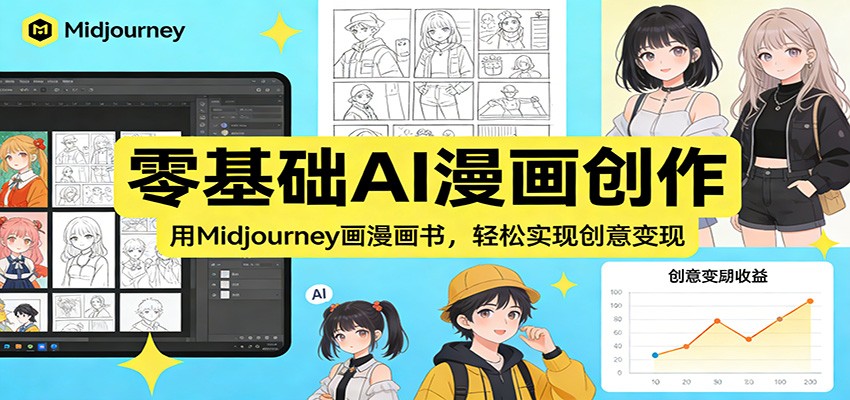 零基础Midjourney漫画书创作教程：轻松上手，实现创意变现