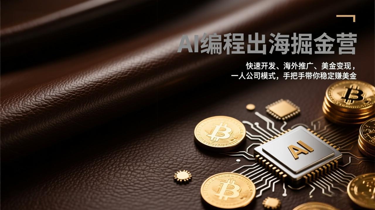 AI编程出海掘金营：一人公司模式快速开发+海外推广，手把手教你稳定赚美金