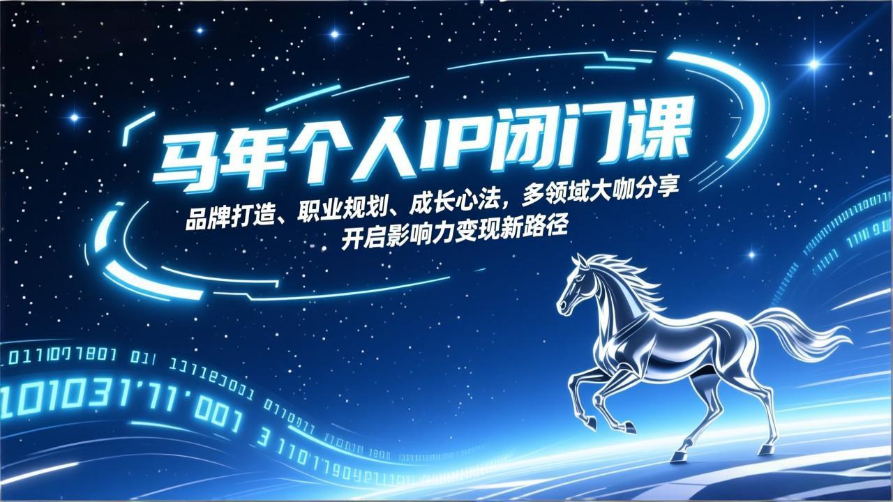 2024马年个人IP闭门课：品牌打造+职业规划+成长心法，多领域大咖亲授，开启影响力变现新路径