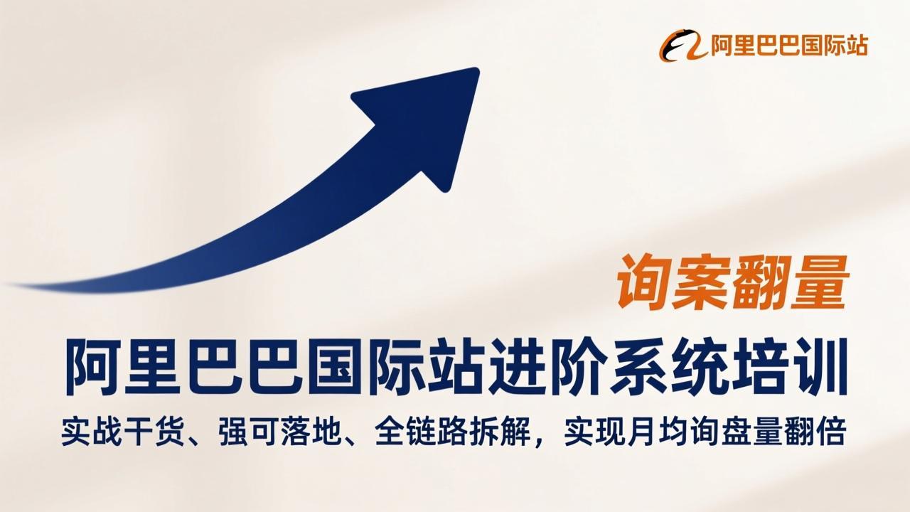 阿里巴巴国际站进阶培训：实战干货+强可落地+全链路拆解，月均询盘量翻倍