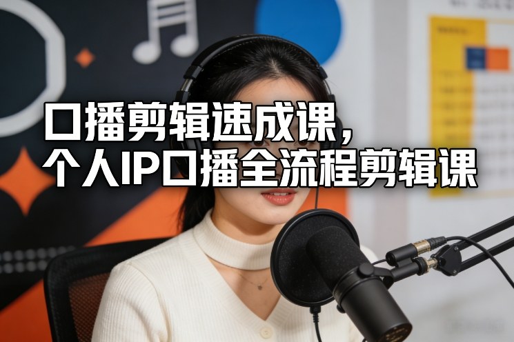 个人IP口播剪辑全流程速成课：从0到1学口播剪辑，小白也能打造爆款内容