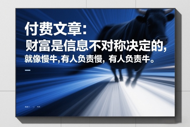 财富真相：信息不对称如何决定“慢牛”？有人负责“慢”，有人负责“牛”