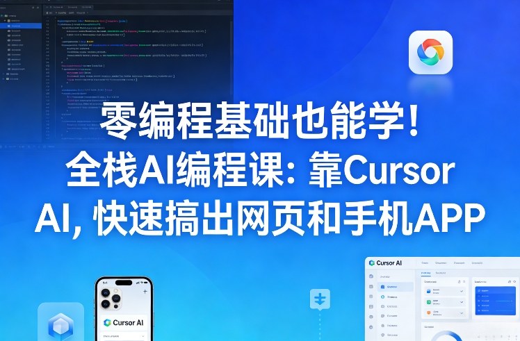 零基础也能上手！全栈AI编程课：Cursor AI带你快速开发网页+手机APP