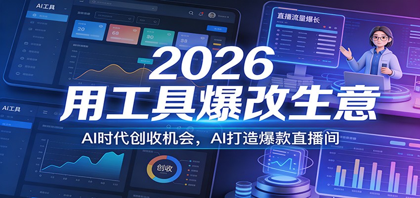 2026AI工具爆改生意：抓住创收风口，打造爆款直播间实战指南