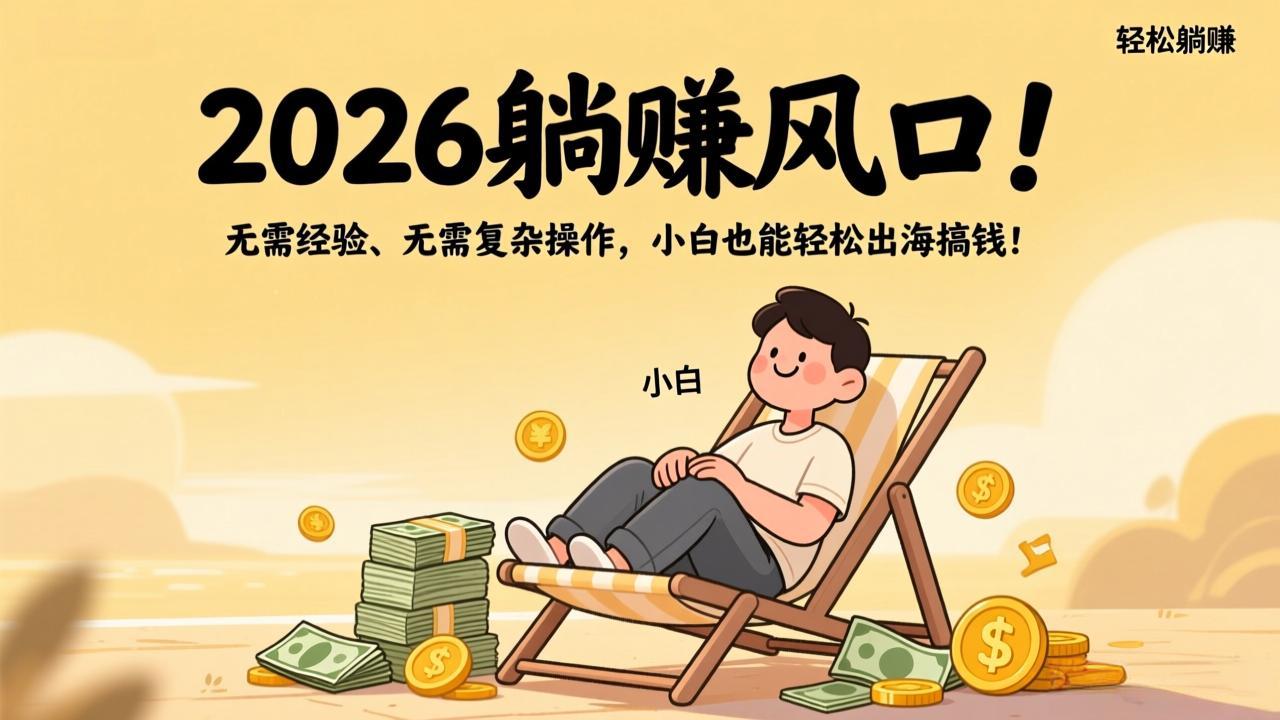 2026躺赚风口来了！小白零门槛出海搞钱，无需经验复杂操作