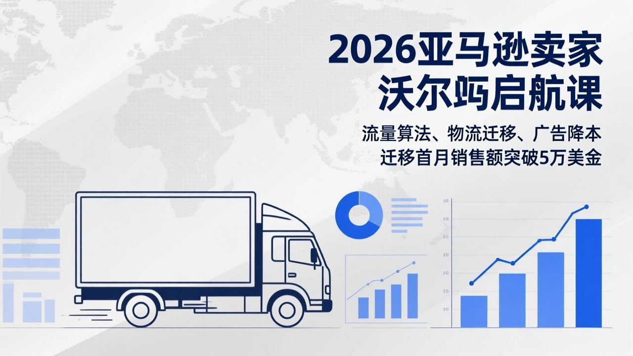 2026亚马逊卖家沃尔玛迁移启航课：流量算法优化+物流迁移+广告降本，首月销售额突破5万美金