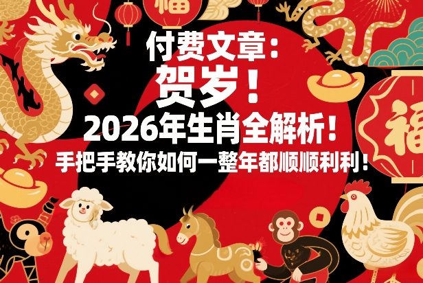 2026年生肖贺岁全解析：手把手教你全年顺顺利利攻略！