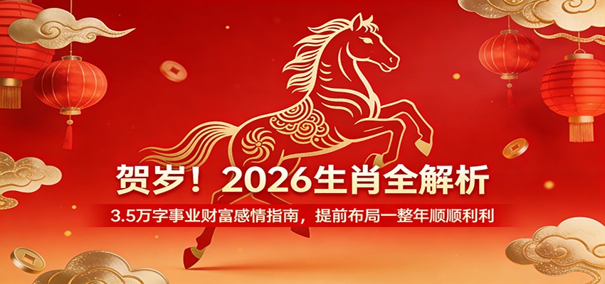 贺岁2026生肖全解析：3.5万字事业财富感情指南，提前布局整年顺遂