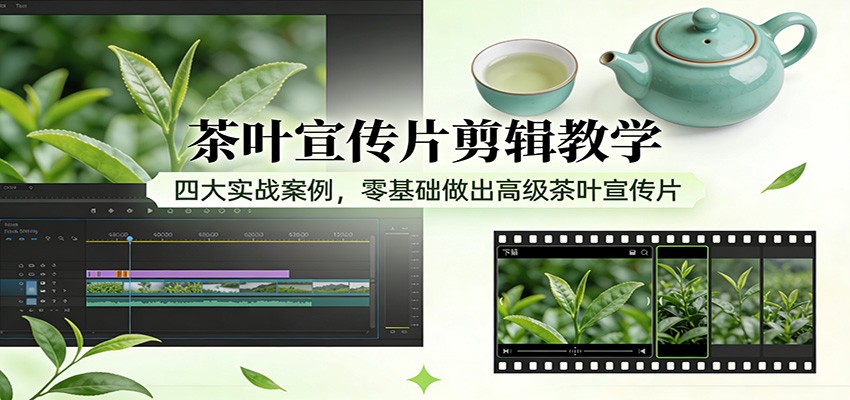 零基础茶叶宣传片剪辑教程：四大实战案例，从0到1做出高级宣传片