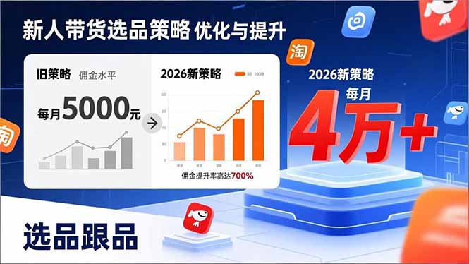 新手带货别乱选！2026最新选品跟品策略，佣金从0到月入4万+，选品不踩坑