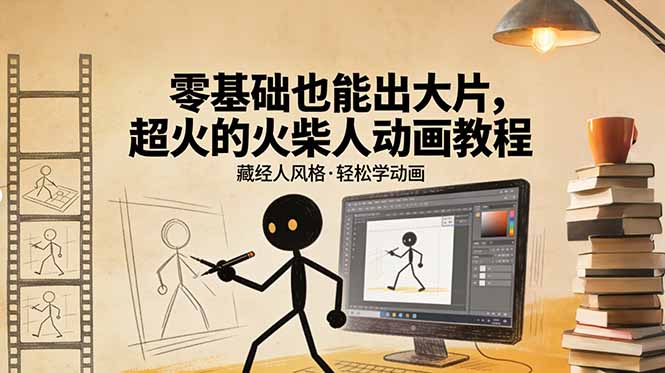 零基础火柴人动画教程：藏经人风格，轻松出大片