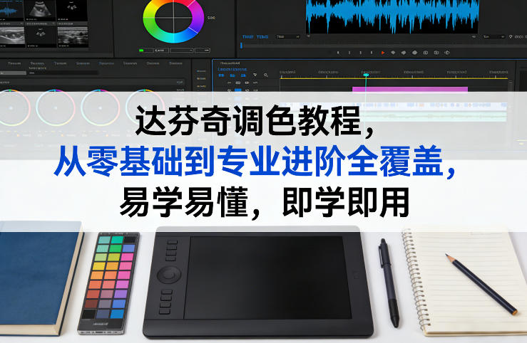 达芬奇调色教程：零基础到专业进阶全覆盖，新手易学即用实操指南