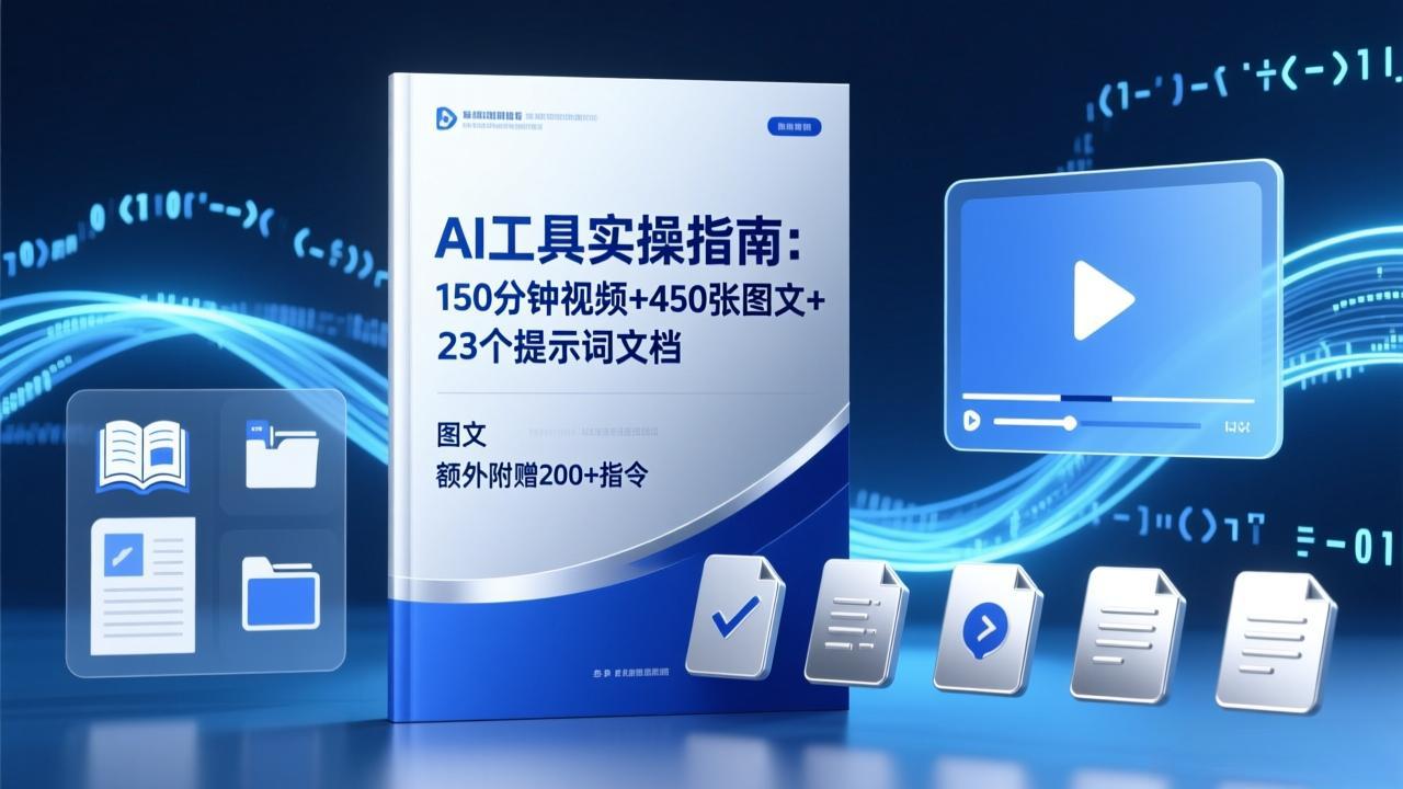 AI工具实操全攻略：150分钟视频+450张图文+23提示词+200+指令附赠